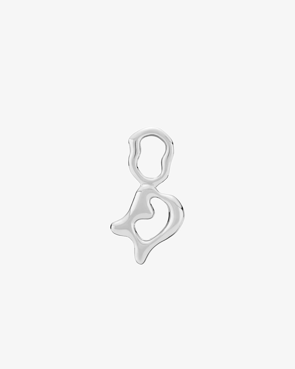 Maria Black Fluent Letter Charm in 925 sterling silver, front view, view 24