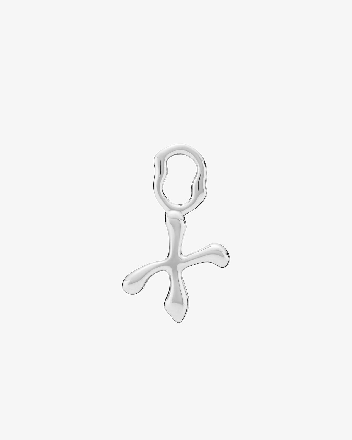 Maria Black Fluent Letter Charm in 925 sterling silver, front view, view 4