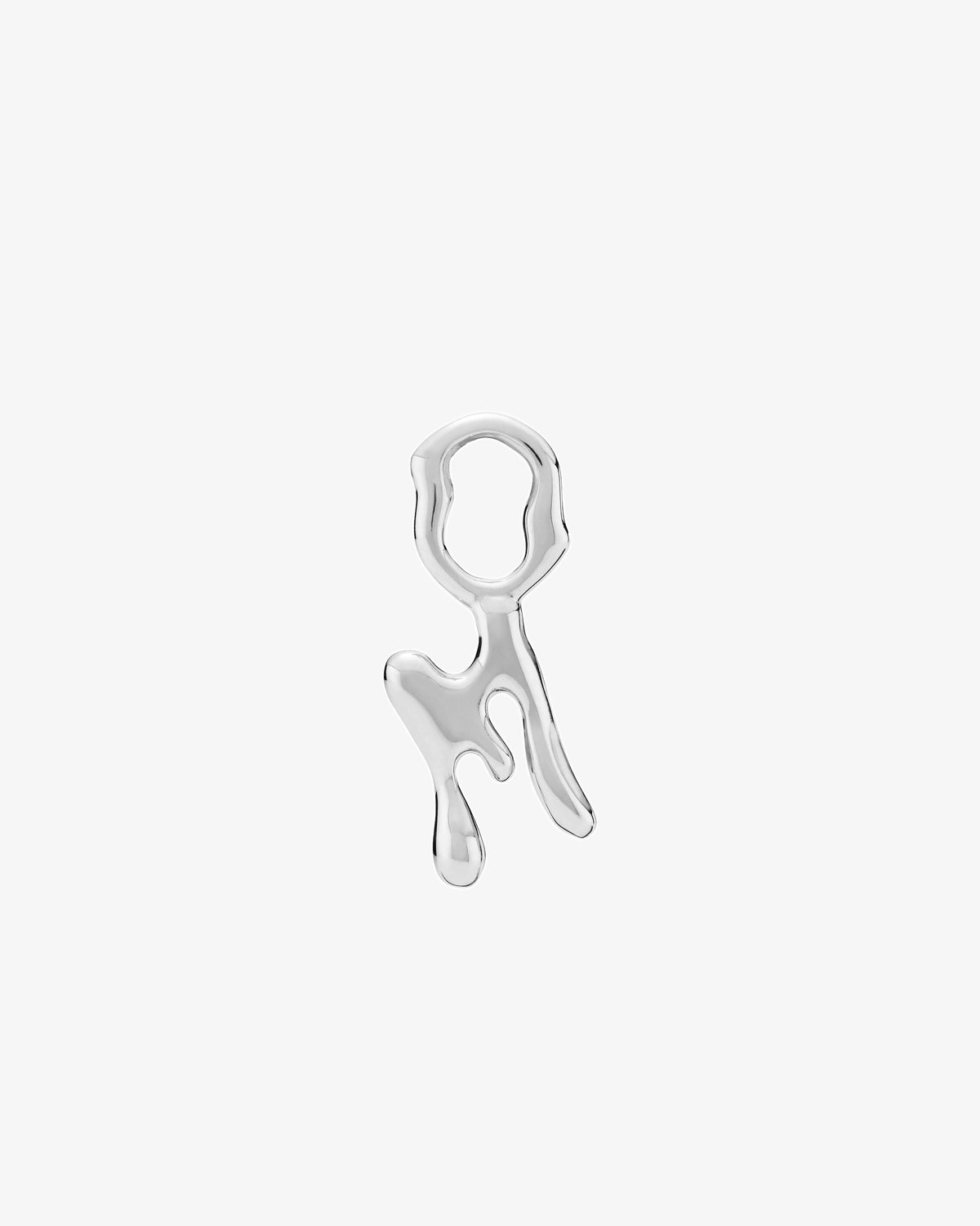 Maria Black Fluent Letter Charm in 925 sterling silver, front view, view 15