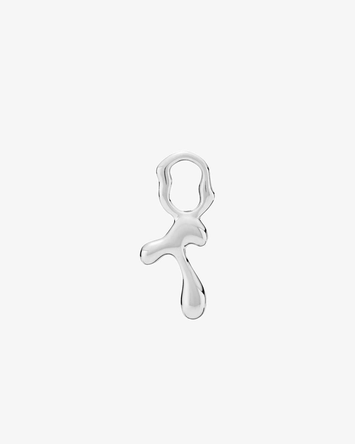 Maria Black Fluent Letter Charm in 925 sterling silver, front view, view 8