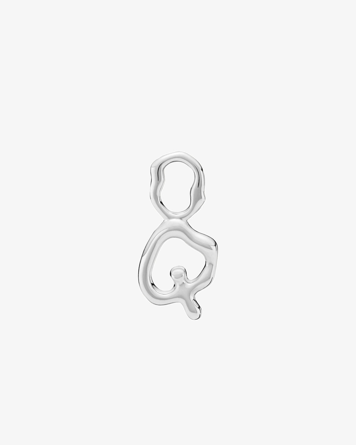 Maria Black Fluent Letter Charm in 925 sterling silver, front view, view 11