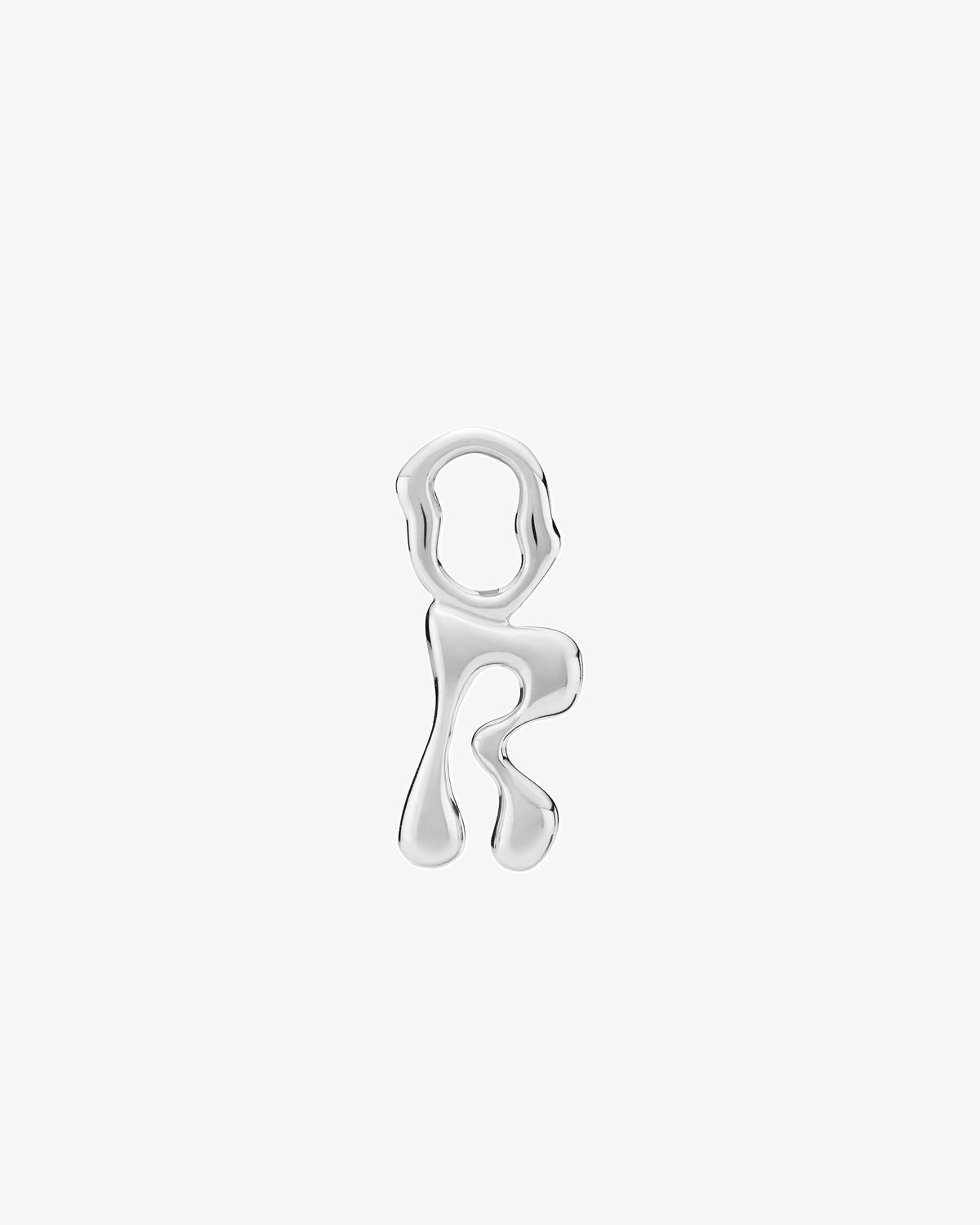 Maria Black Fluent Letter Charm in 925 sterling silver, front view, view 10