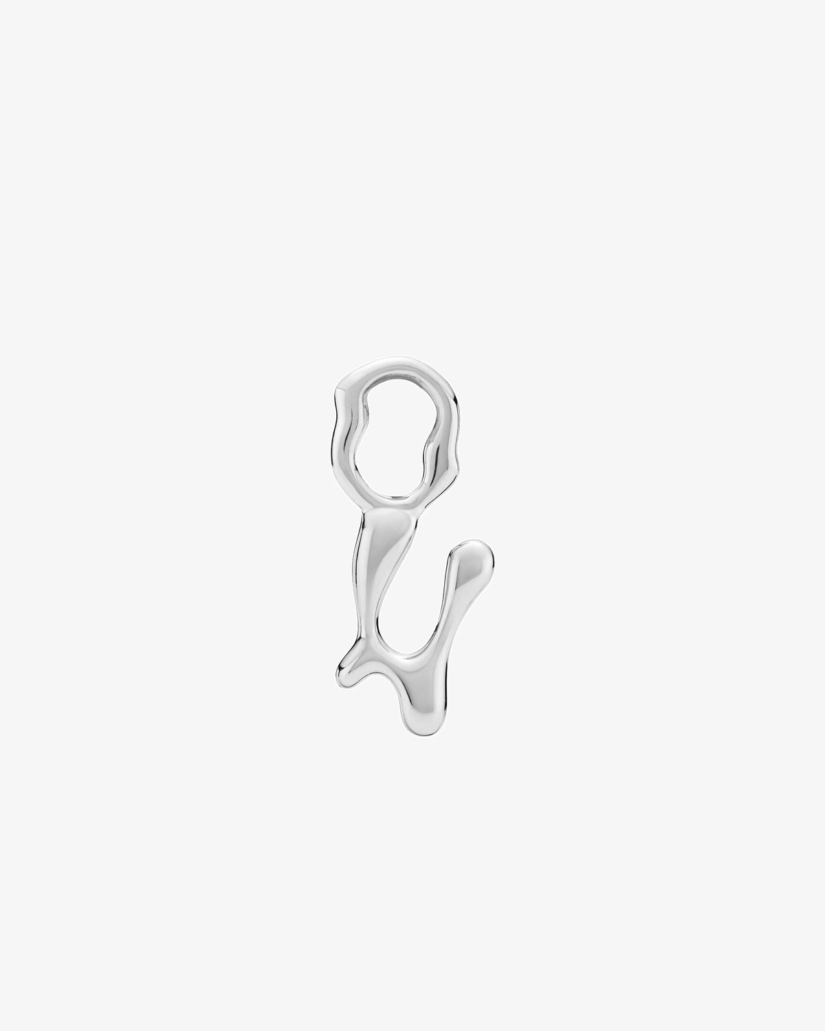 Maria Black Fluent Letter Charm in 925 sterling silver, front view, view 7