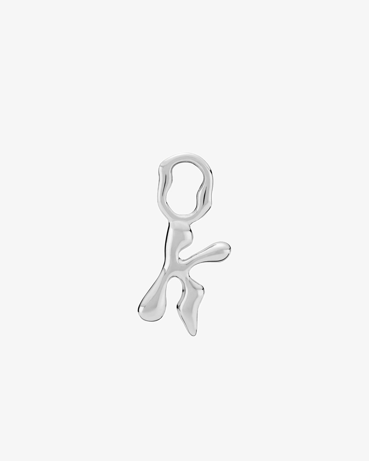 Maria Black Fluent Letter Charm in 925 sterling silver, front view, view 17