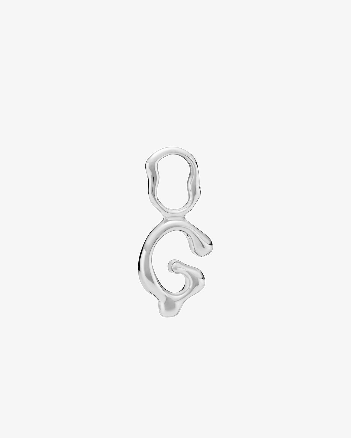 Maria Black Fluent Letter Charm in 925 sterling silver, front view, view 21