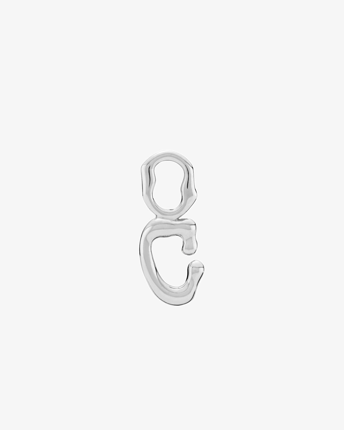 Maria Black Fluent Letter Charm in 925 sterling silver, front view, view 25