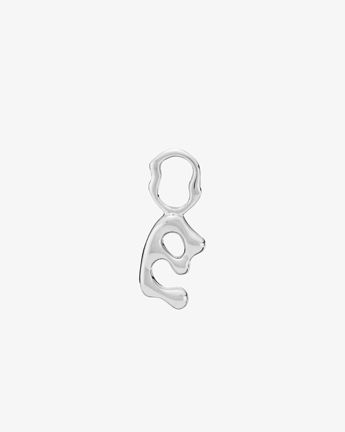 Maria Black Fluent Letter Charm in 925 sterling silver, front view, view 23