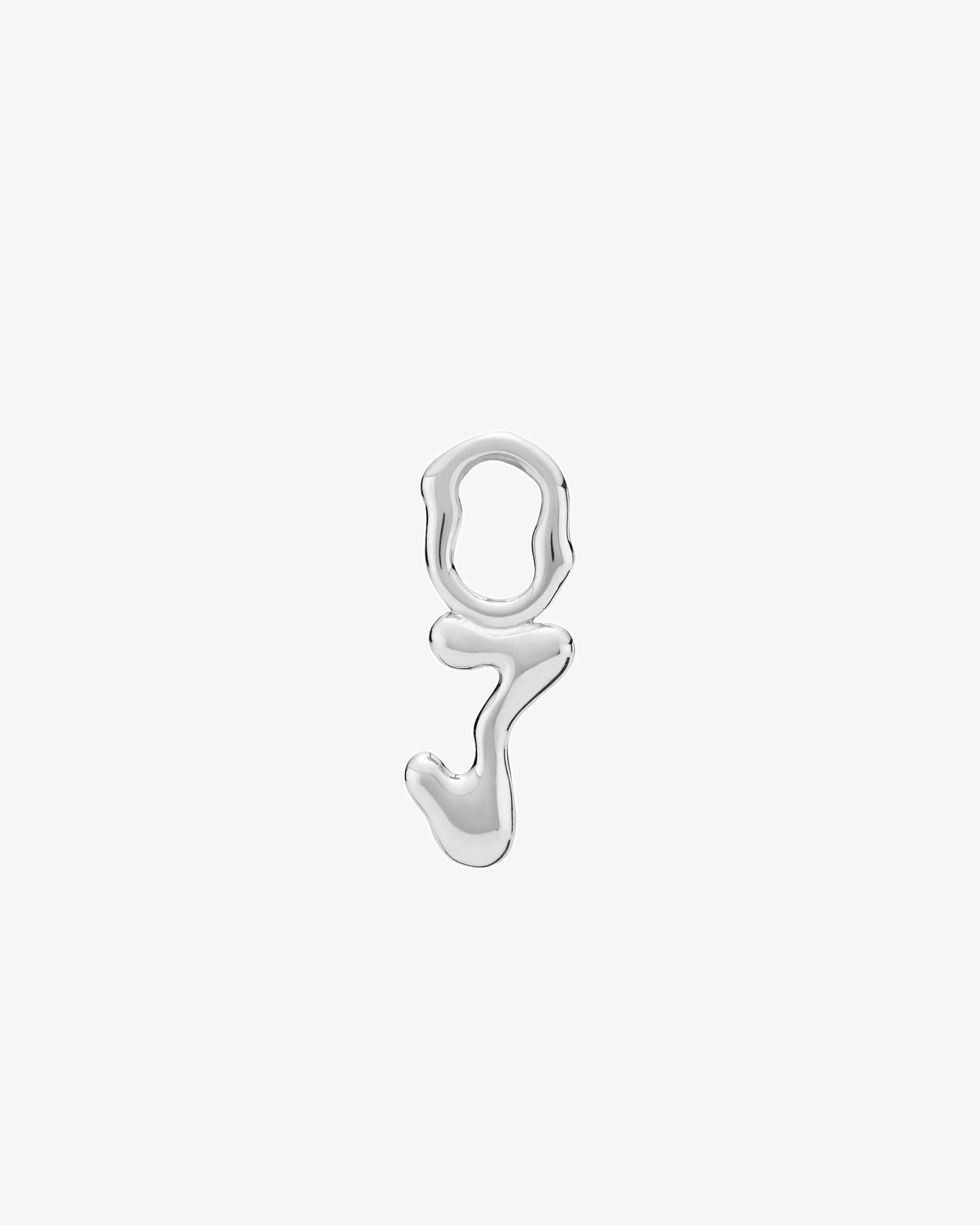 Maria Black Fluent Letter Charm in 925 sterling silver, front view, view 18