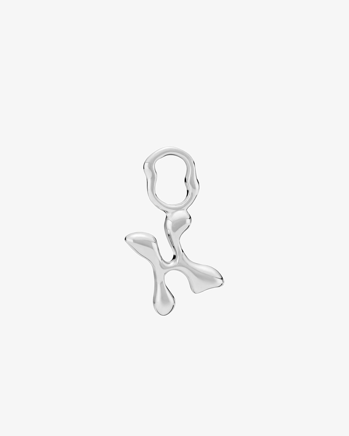 Maria Black Fluent Letter Charm in 925 sterling silver, front view, view 20