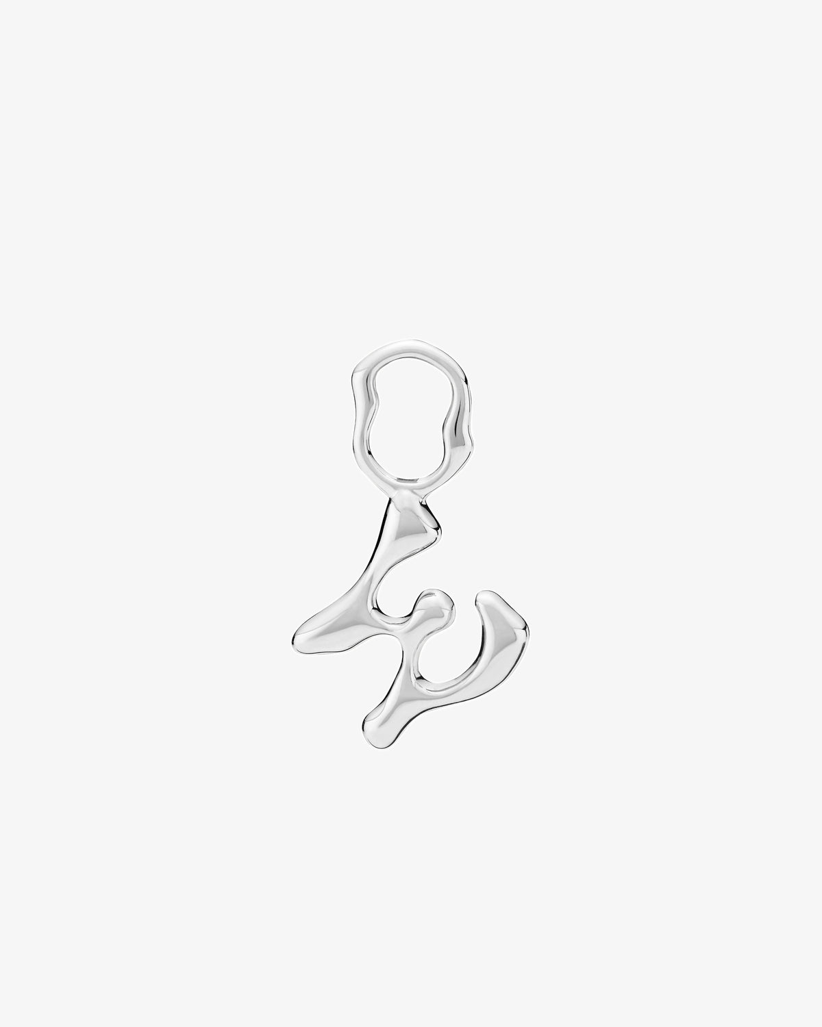 Maria Black Fluent Letter Charm in 925 sterling silver, front view, view 5