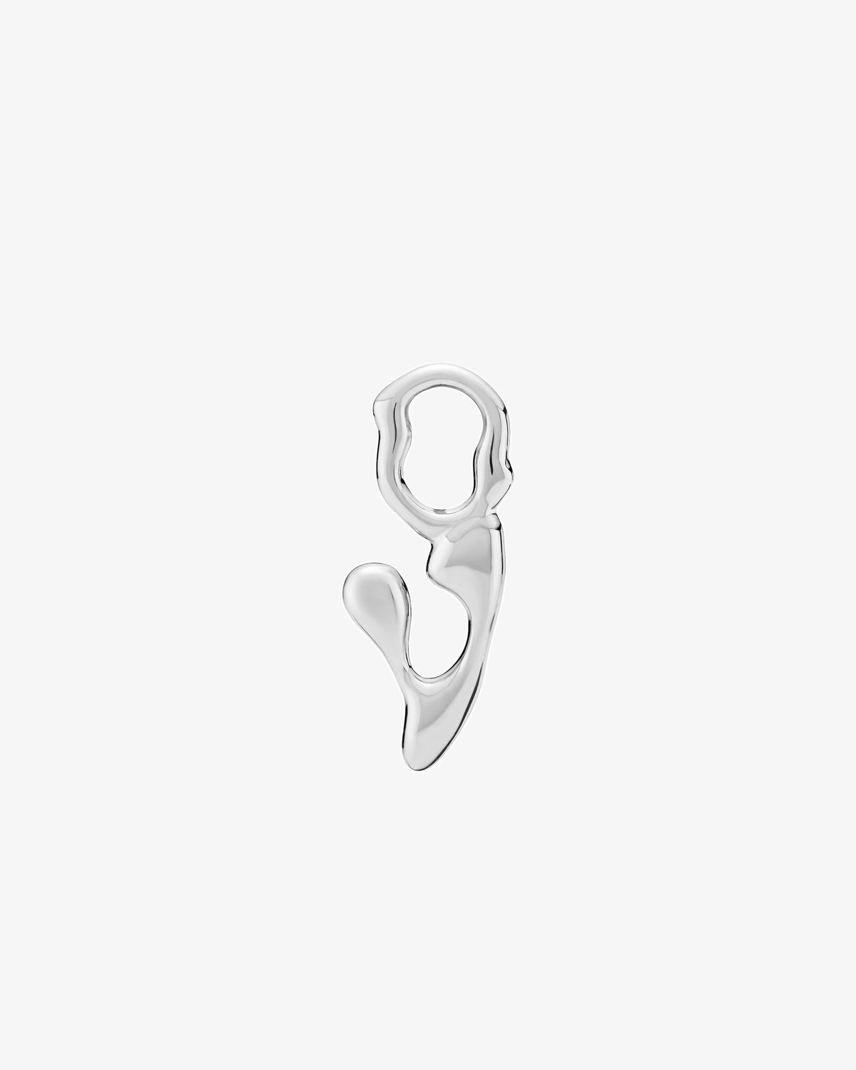 Maria Black Fluent Letter Charm in 925 sterling silver, front view, view 6