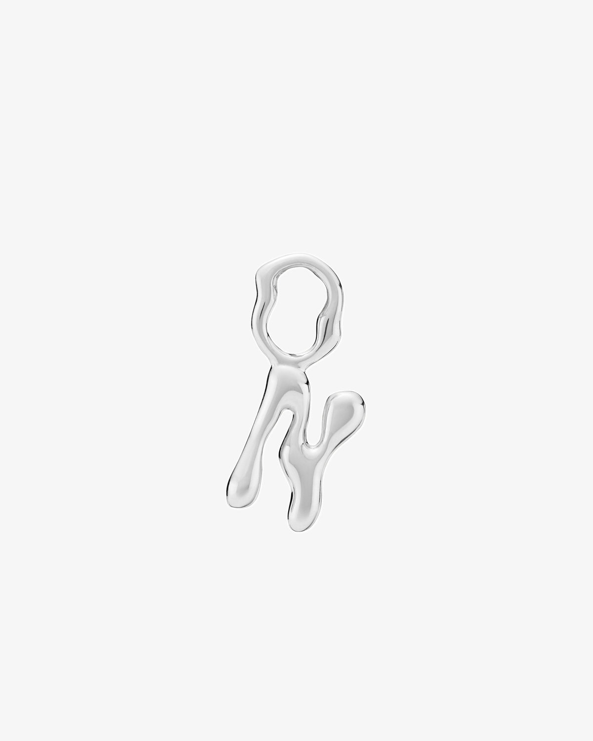 Maria Black Fluent Letter Charm in 925 sterling silver, front view, view 14