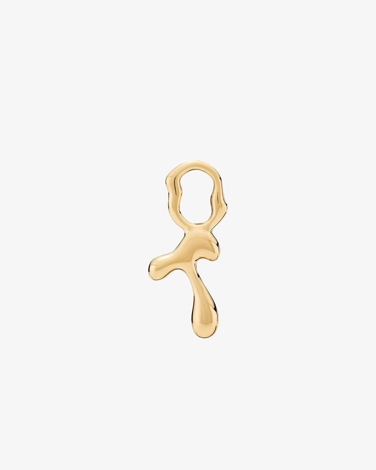 Maria Black Fluent Letter Charm in gold-plated sterling silver, front view, view 8