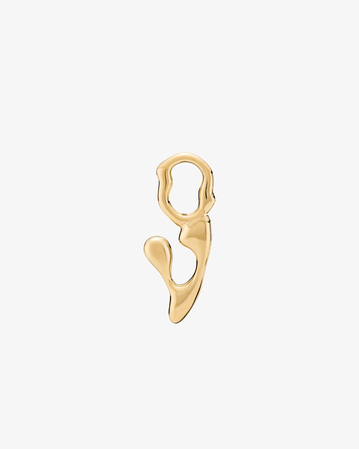 Maria Black Fluent Letter Charm in gold-plated sterling silver, front view, view 6