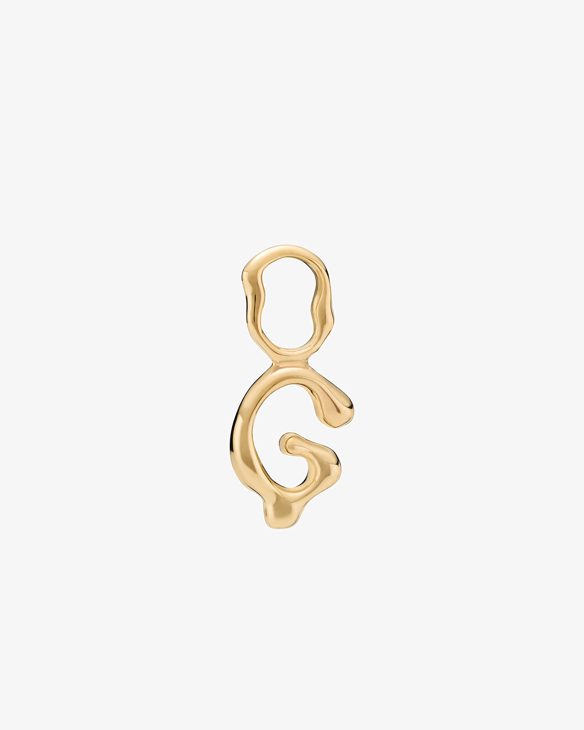 Maria Black Fluent Letter Charm in gold-plated sterling silver, front view, view 21