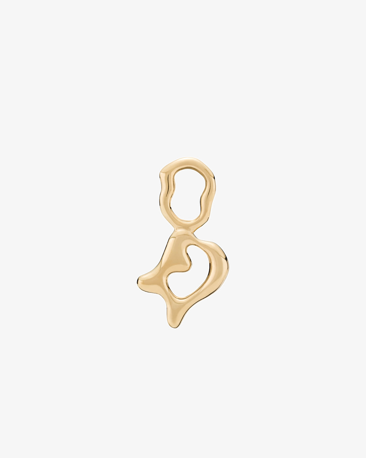 Maria Black Fluent Letter Charm in gold-plated sterling silver, front view, view 24
