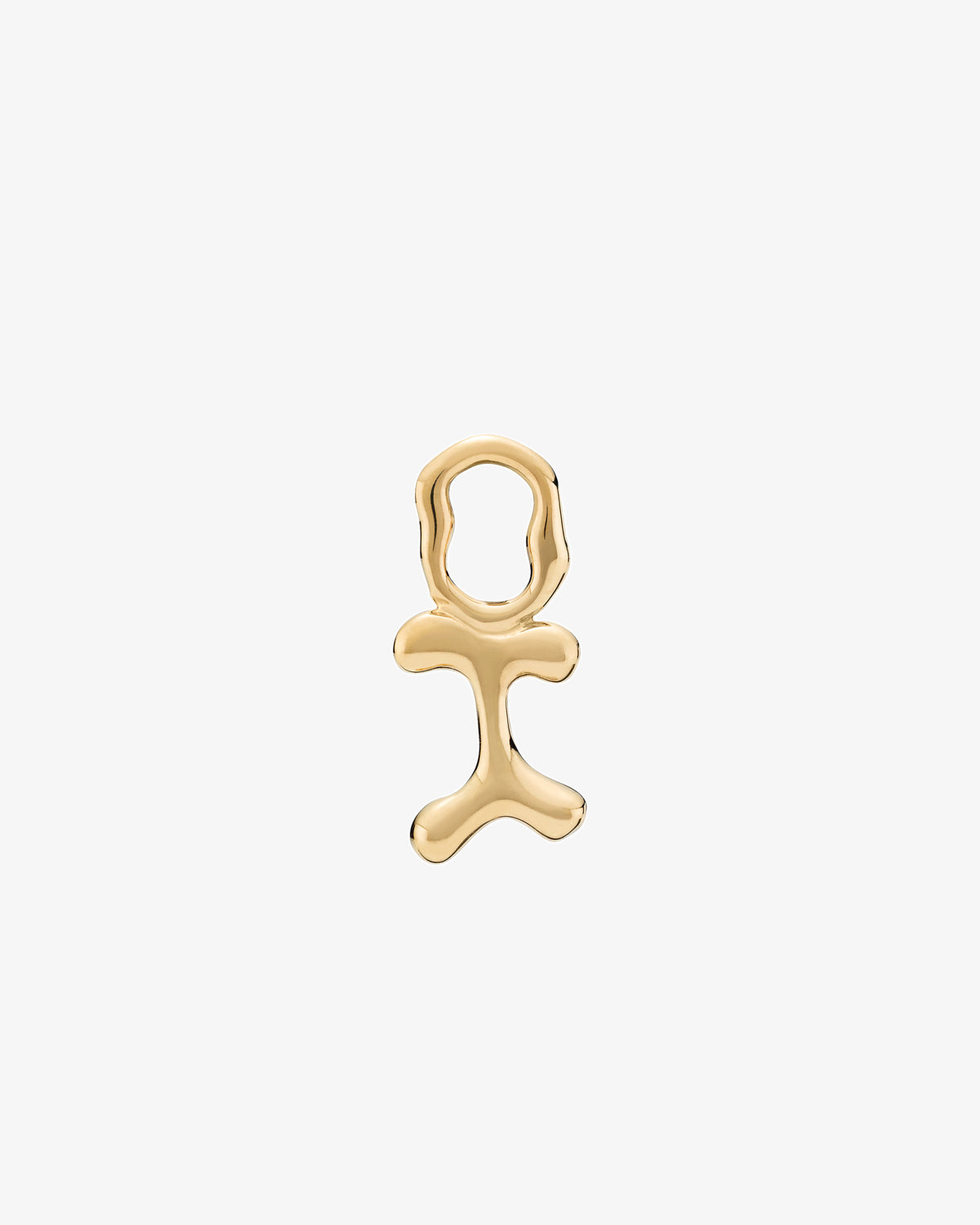 Maria Black Fluent Letter Charm in gold-plated sterling silver, front view, view 19