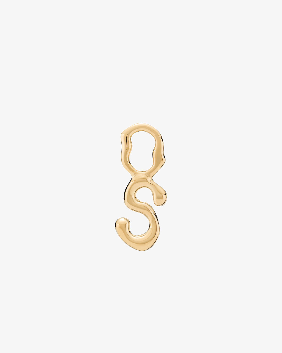 Maria Black Fluent Letter Charm in gold-plated sterling silver, front view, view 9