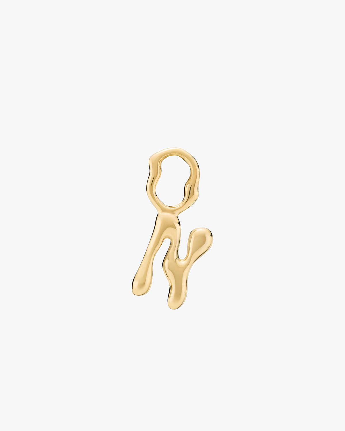 Maria Black Fluent Letter Charm in gold-plated sterling silver, front view, view 14