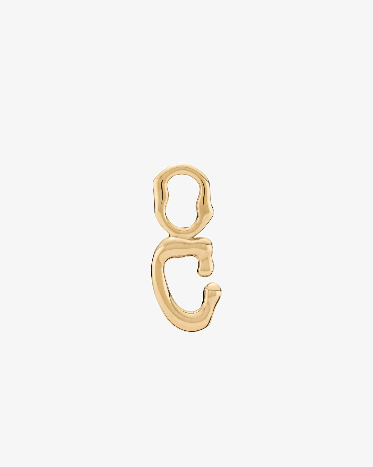 Maria Black Fluent Letter Charm in gold-plated sterling silver, front view, view 25