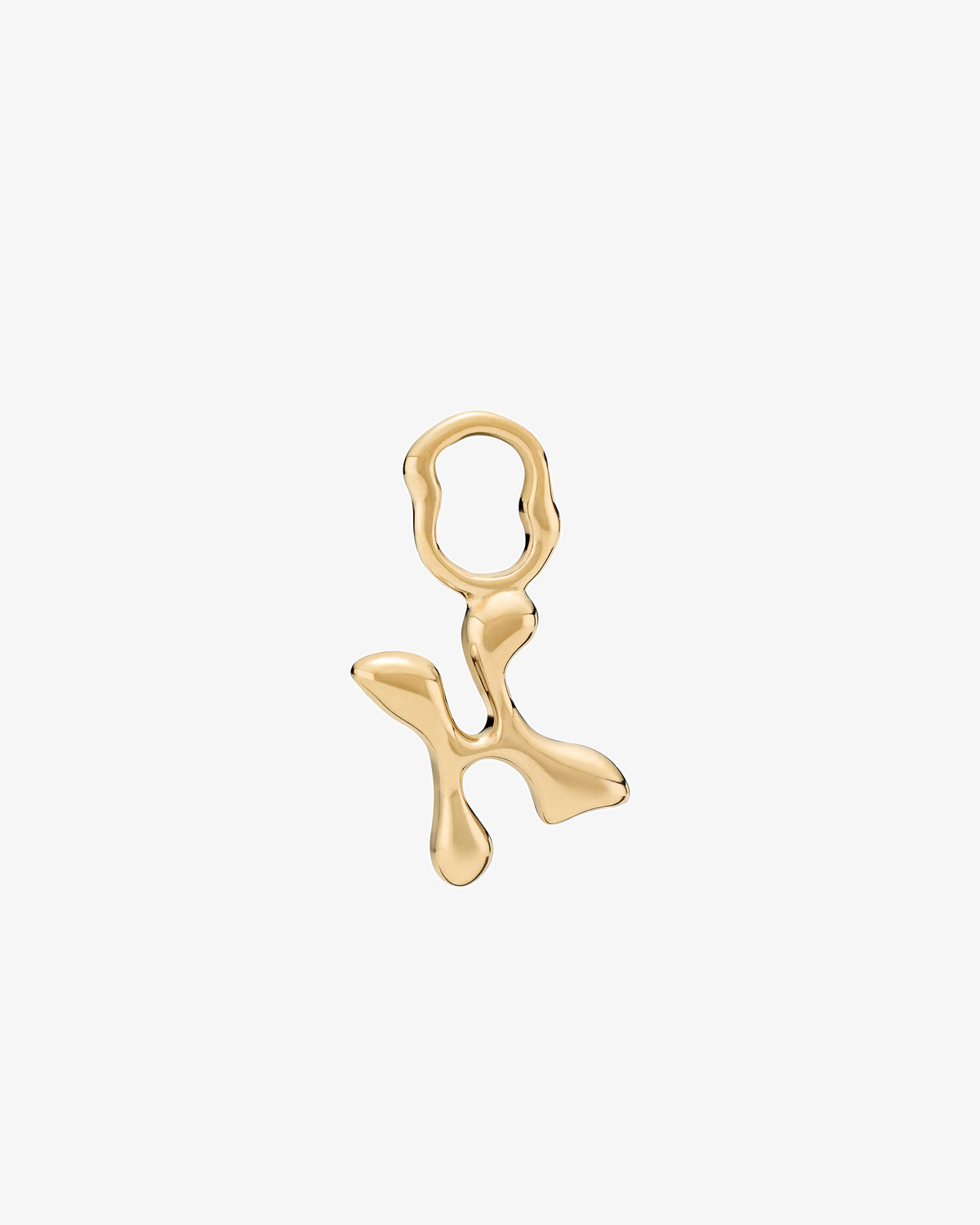 Maria Black Fluent Letter Charm in gold-plated sterling silver, front view, view 20