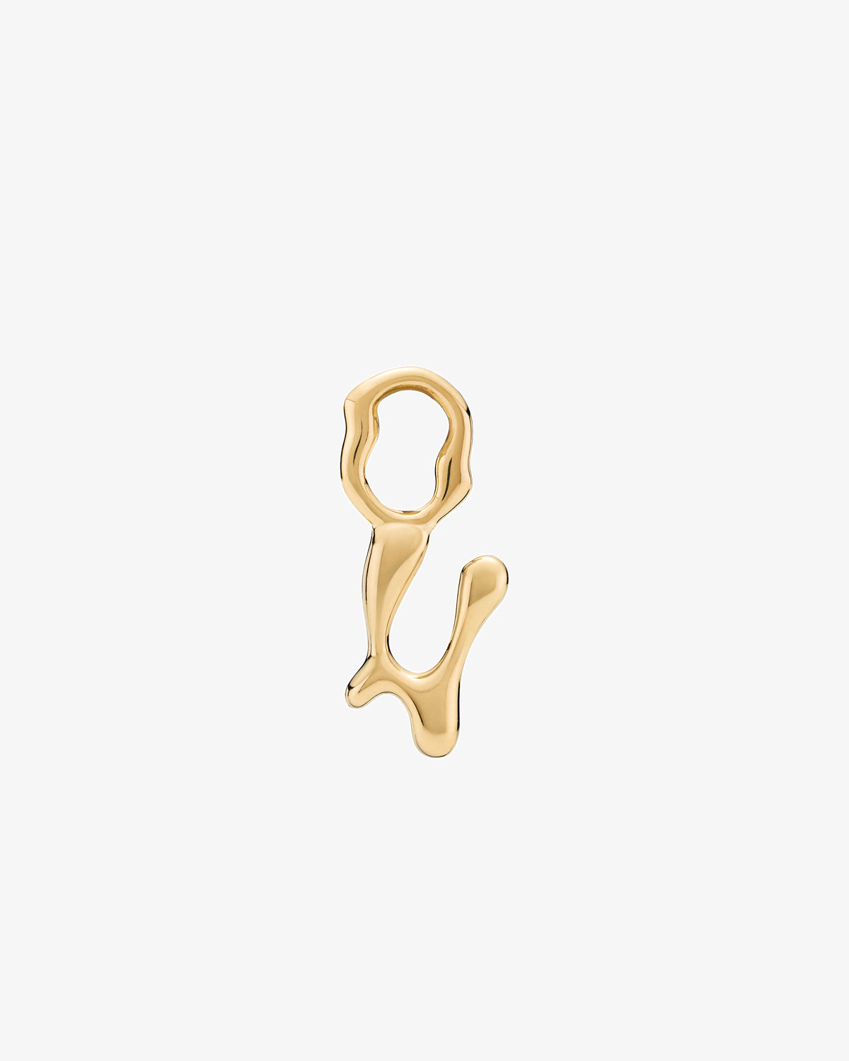 Maria Black Fluent Letter Charm in gold-plated sterling silver, front view, view 7