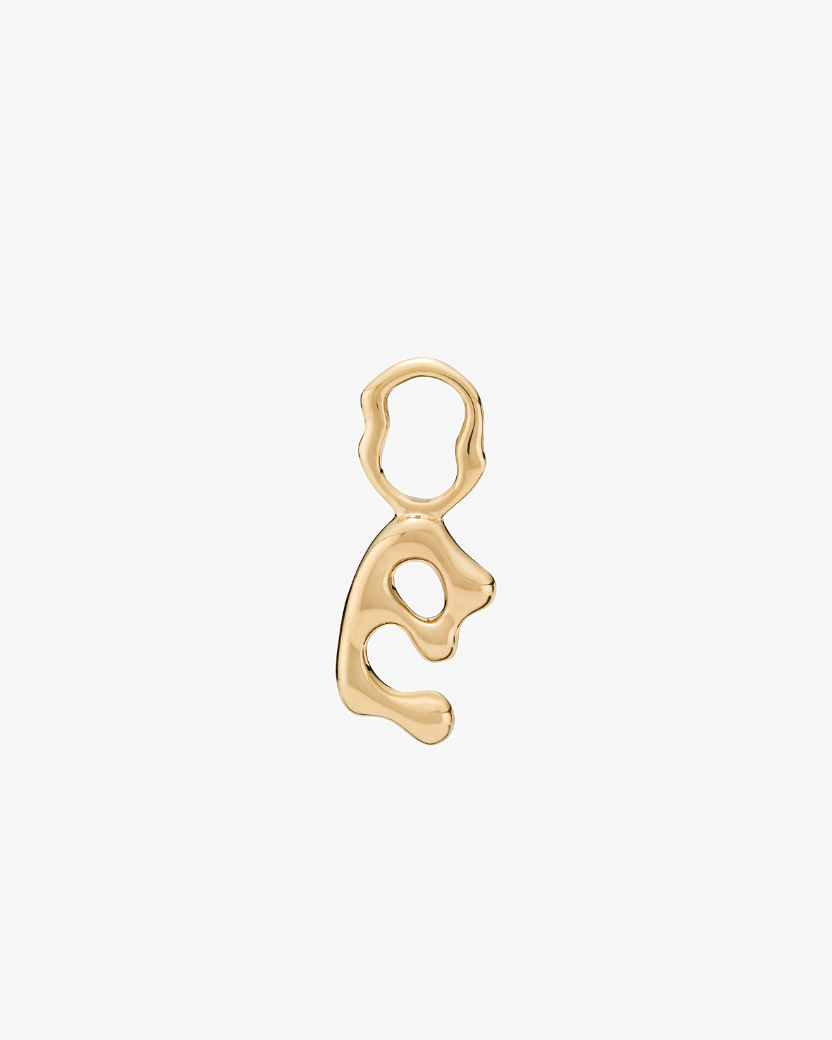 Maria Black Fluent Letter Charm in gold-plated sterling silver, front view, view 23