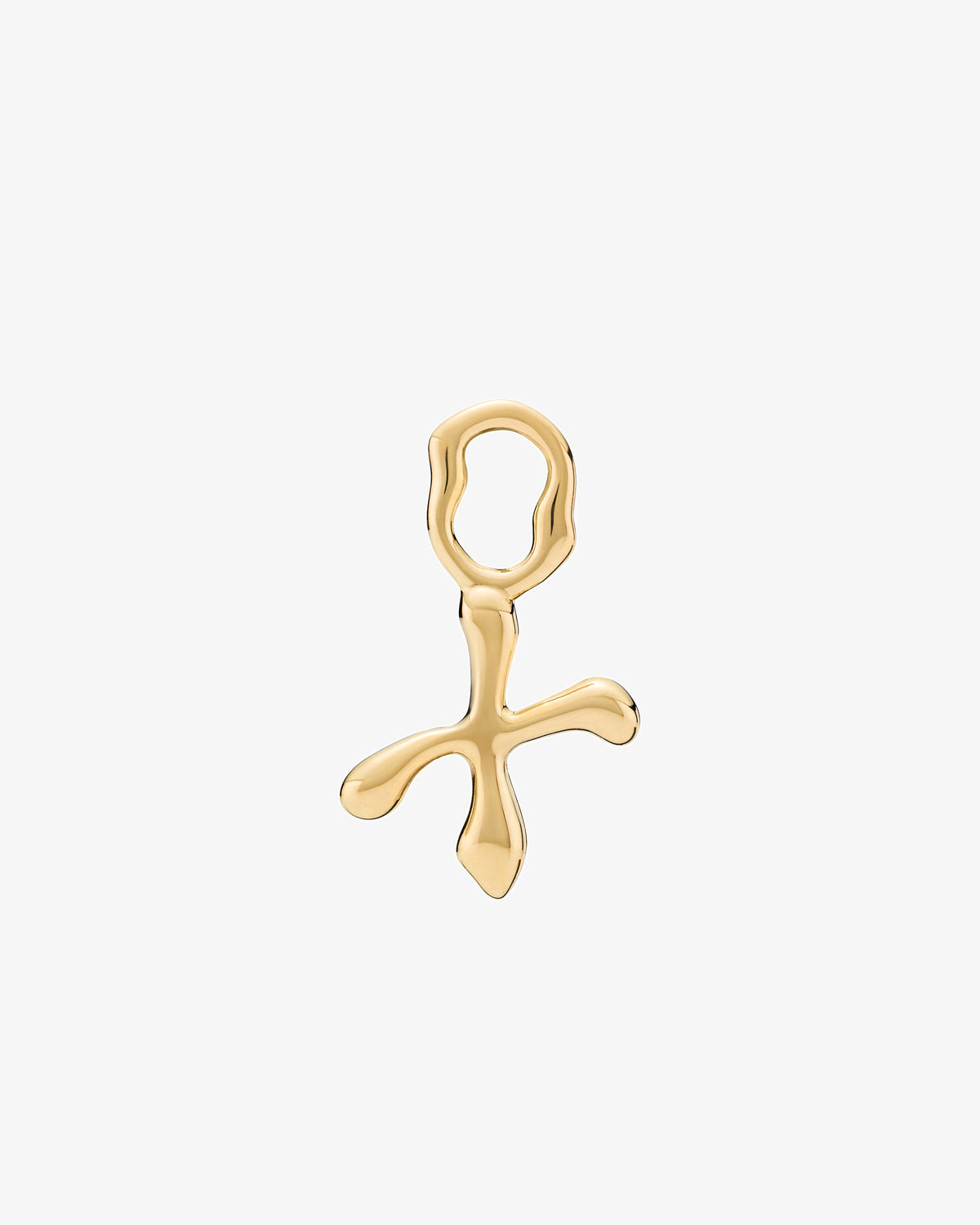 Maria Black Fluent Letter Charm in gold-plated sterling silver, front view, view 4