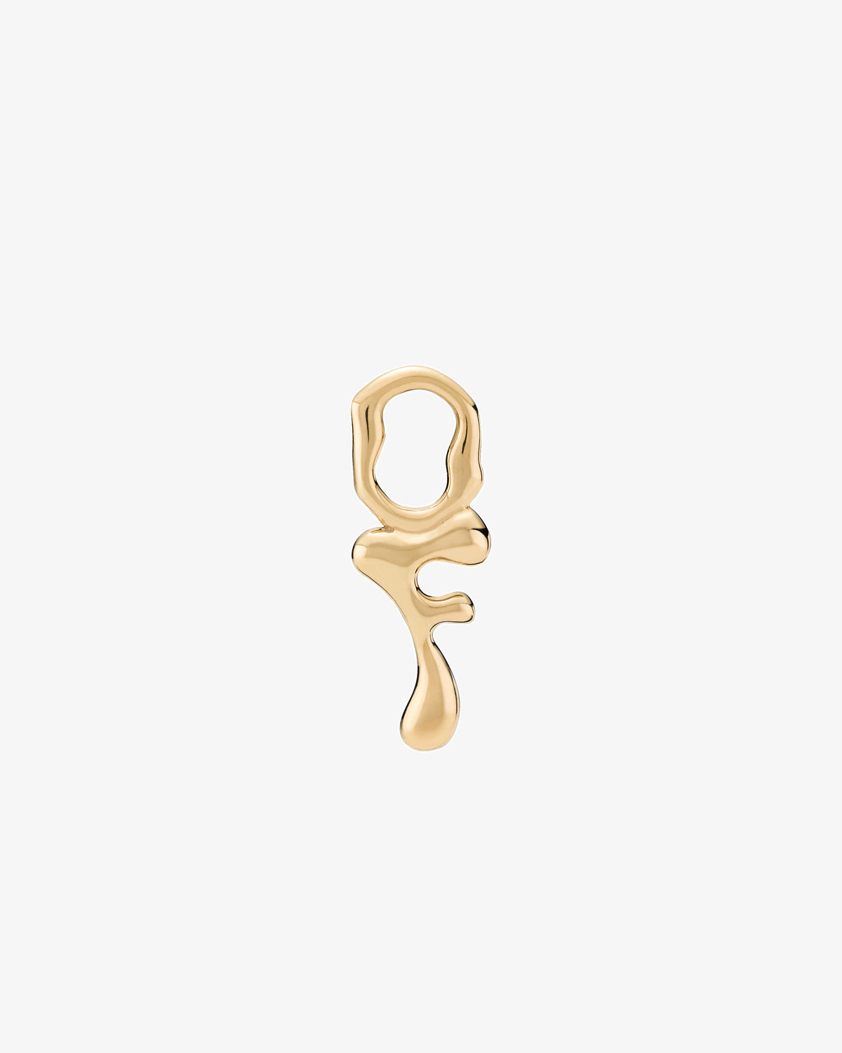 Maria Black Fluent Letter Charm in gold-plated sterling silver, front view, view 22