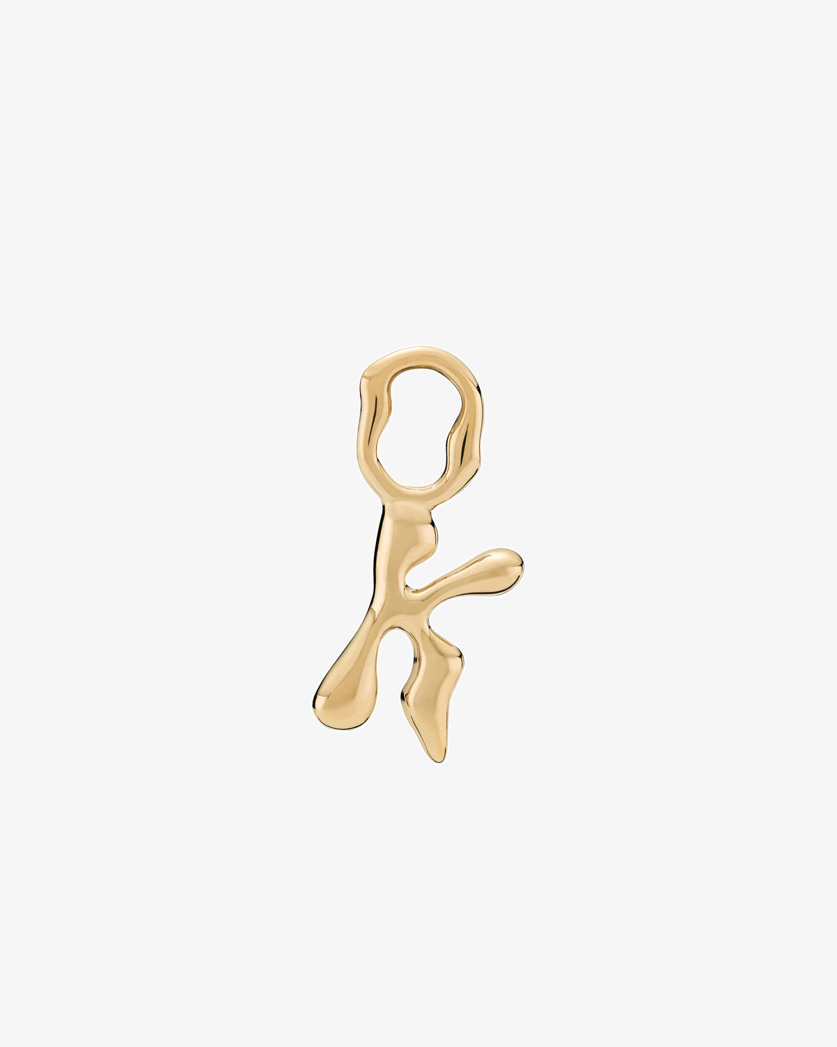 Maria Black Fluent Letter Charm in gold-plated sterling silver, front view, view 17
