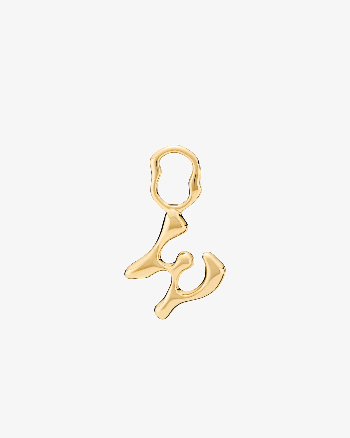 Maria Black Fluent Letter Charm in gold-plated sterling silver, front view, view 5