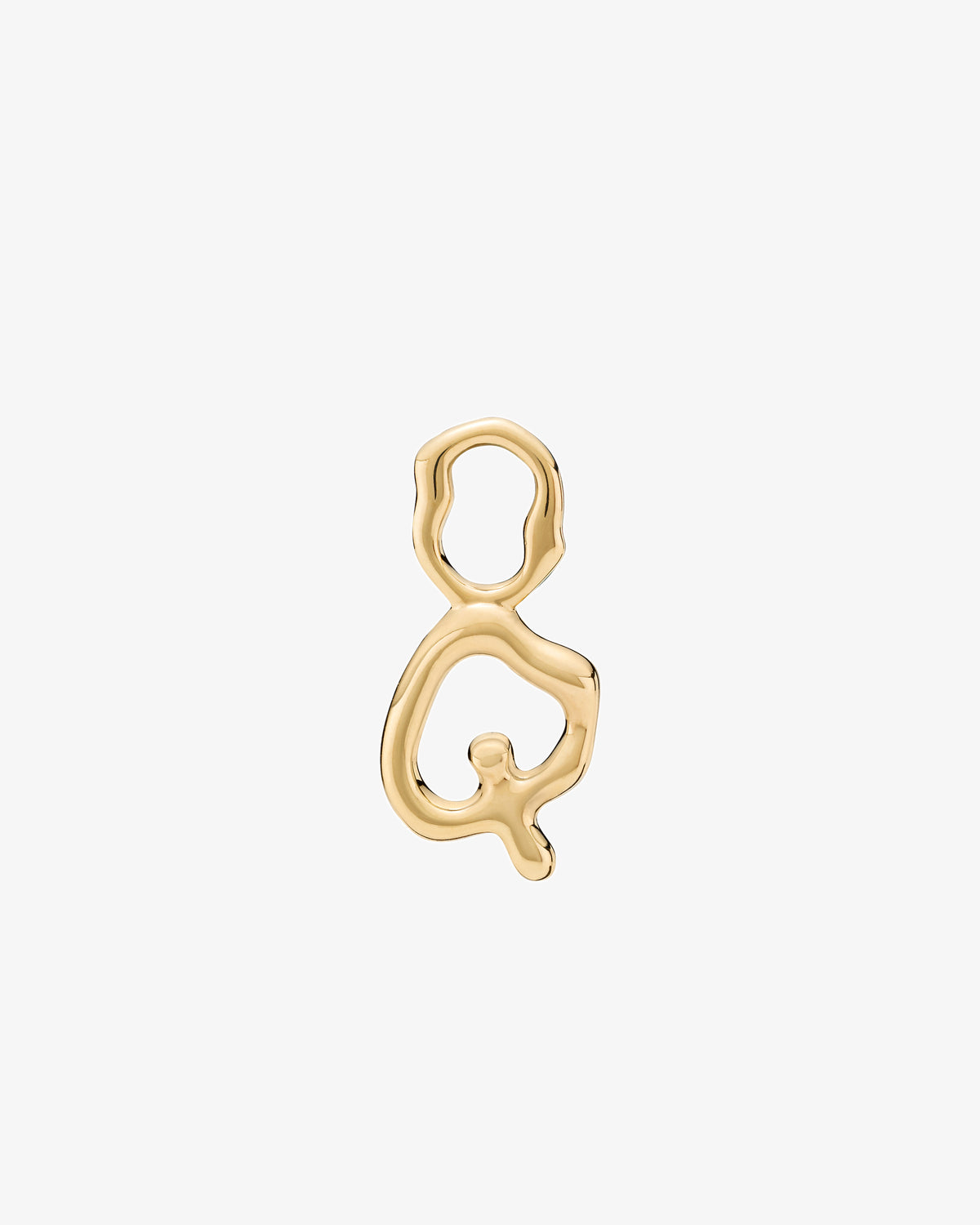Maria Black Fluent Letter Charm in gold-plated sterling silver, front view, view 11