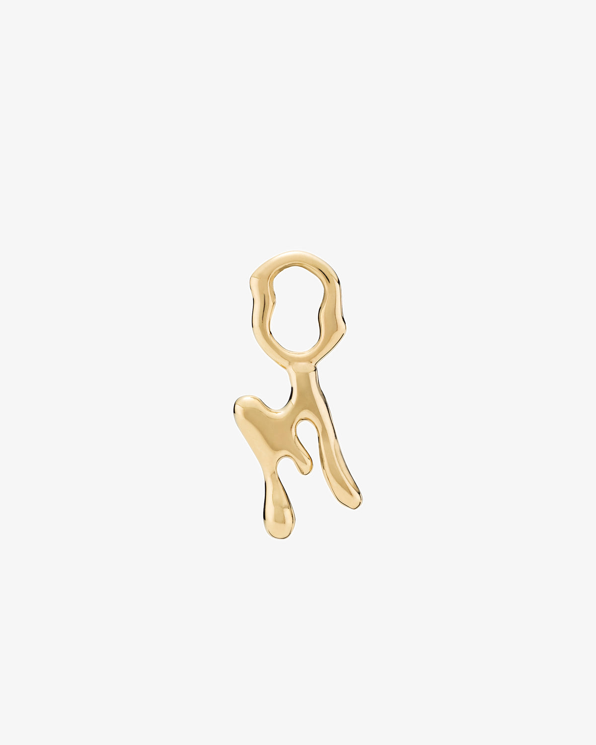 Maria Black Fluent Letter Charm in gold-plated sterling silver, front view, view 15