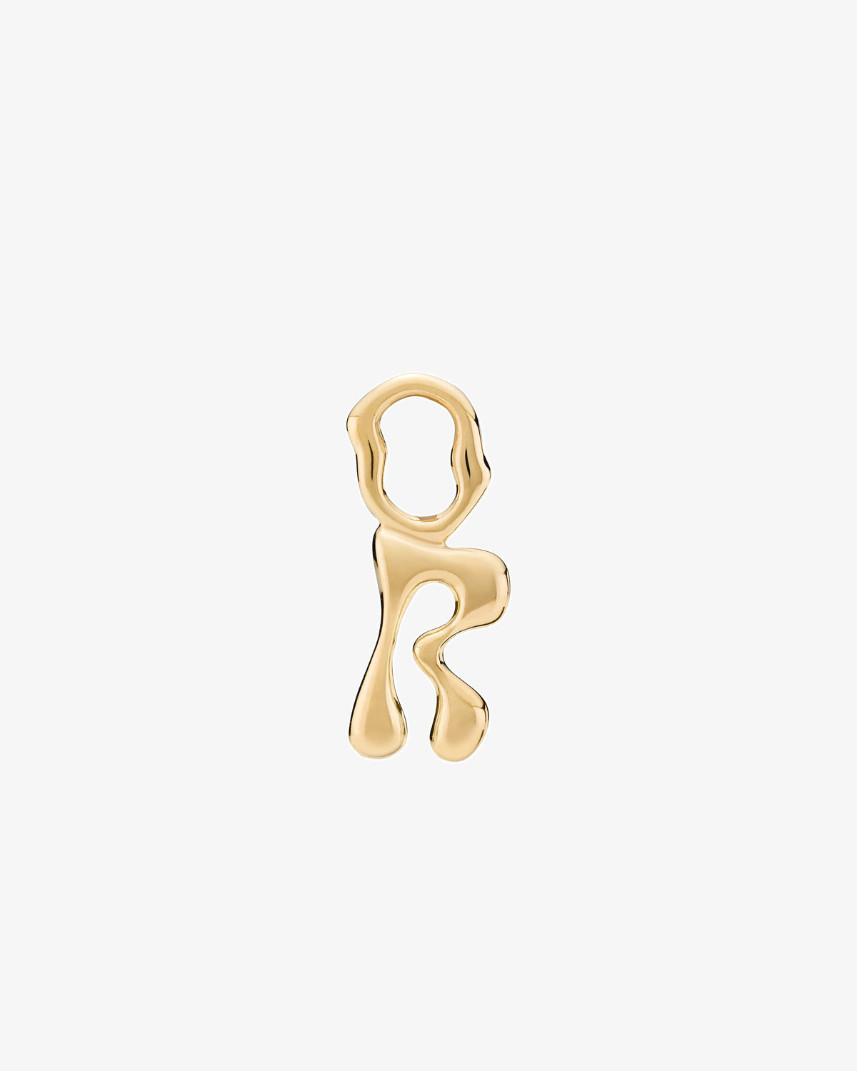Maria Black Fluent Letter Charm in gold-plated sterling silver, front view, view 10