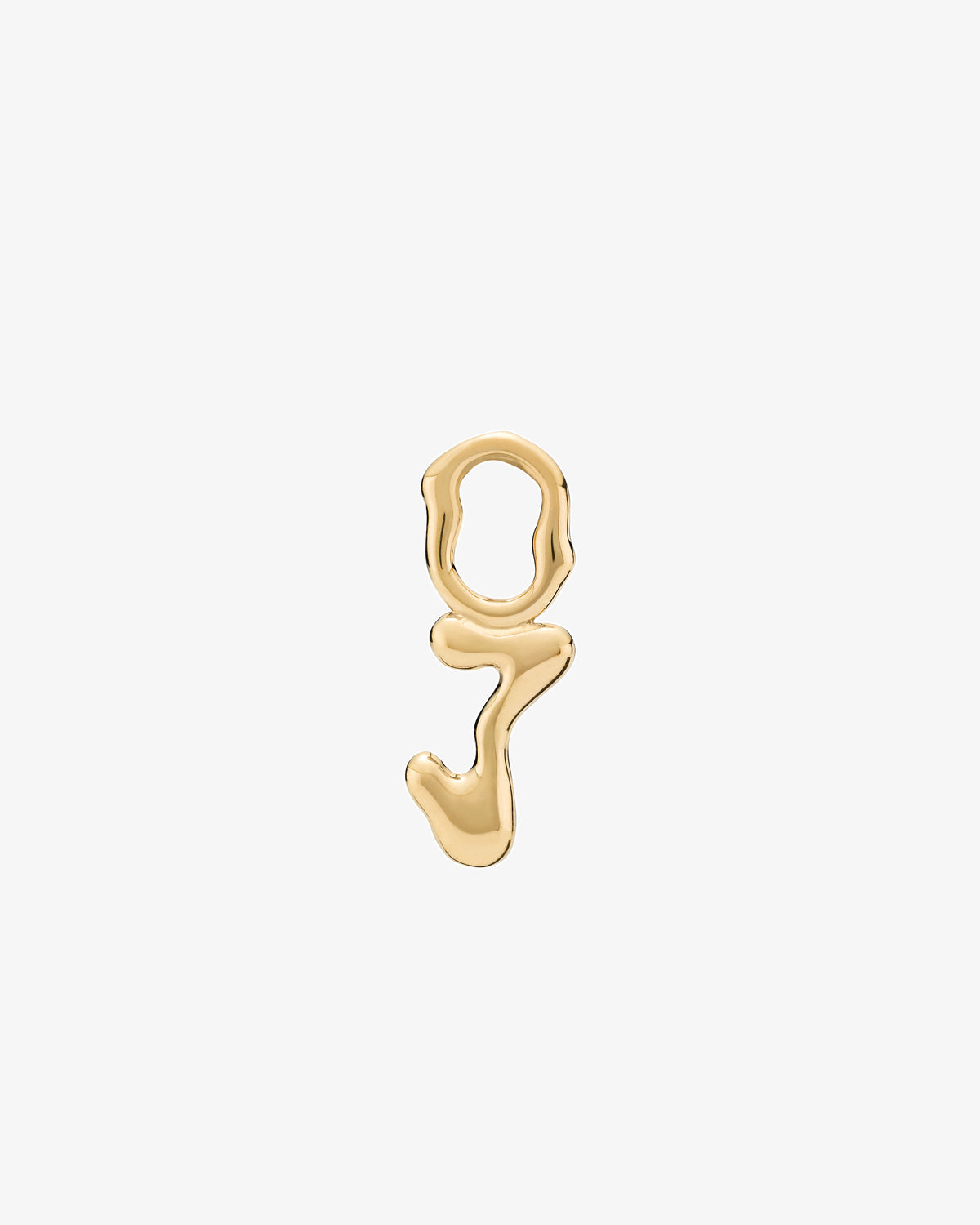 Maria Black Fluent Letter Charm in gold-plated sterling silver, front view, view 18