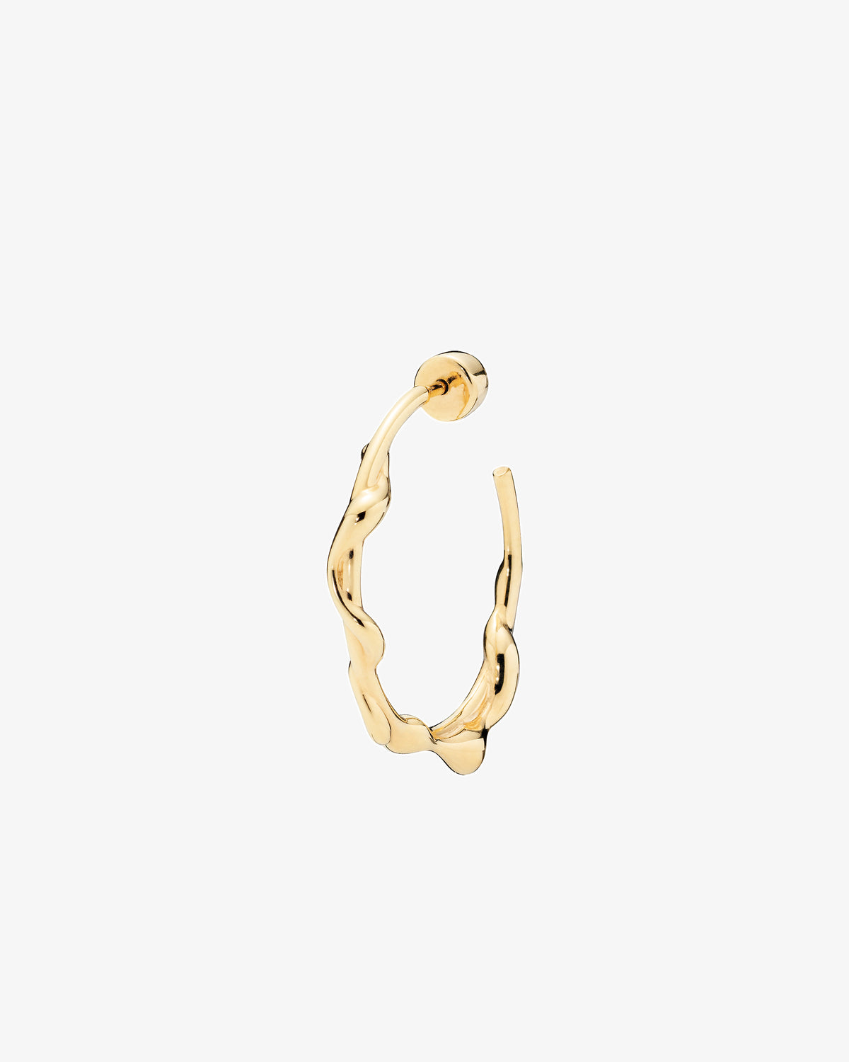 Maria Black Nuri 25 Hoop Single Earring in gold-plated sterling silver, angled view