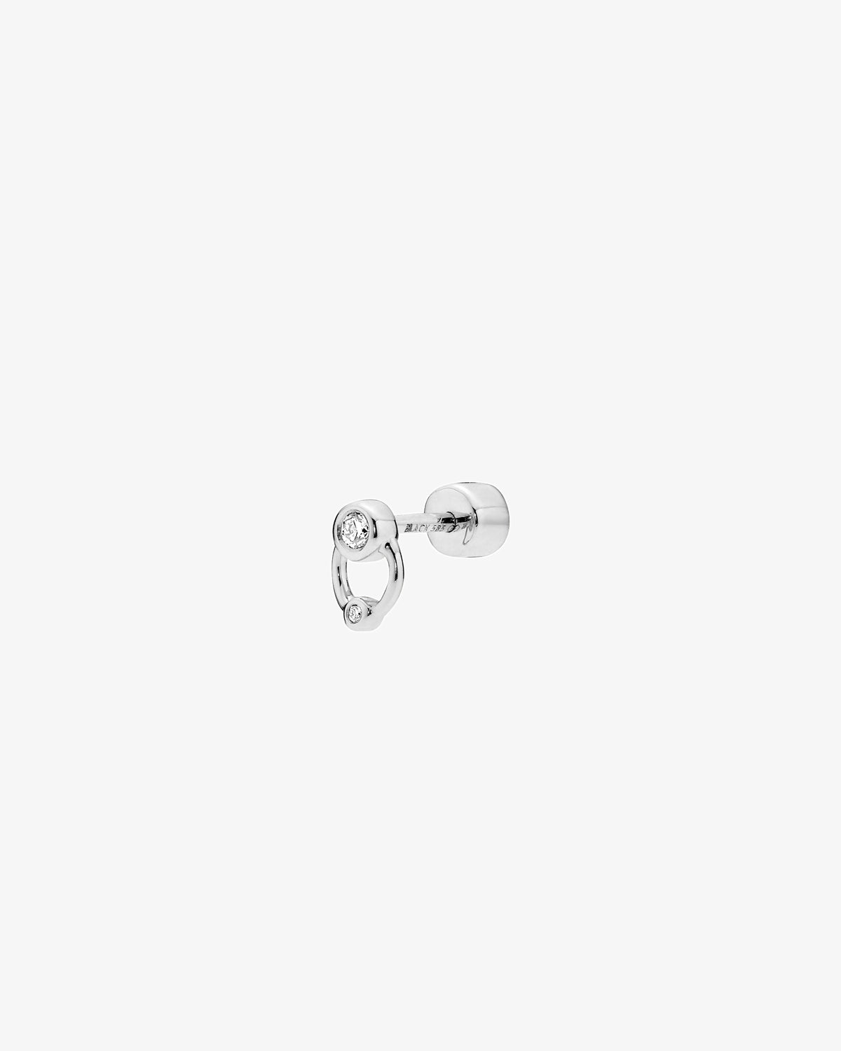 Maria Black Fine 14K White Gold Bardot Lab Grown Diamond Stud Single Earring, side view