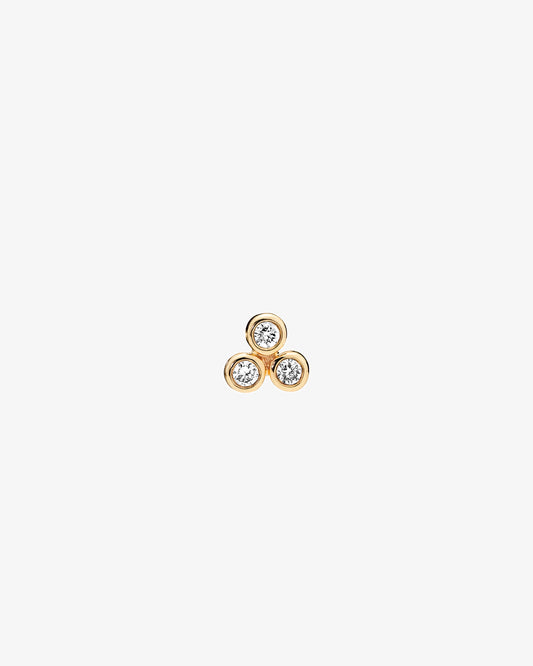 Maria Black Fine 14K Gold Triad 18 Lab Grown Diamond Stud Single Earring