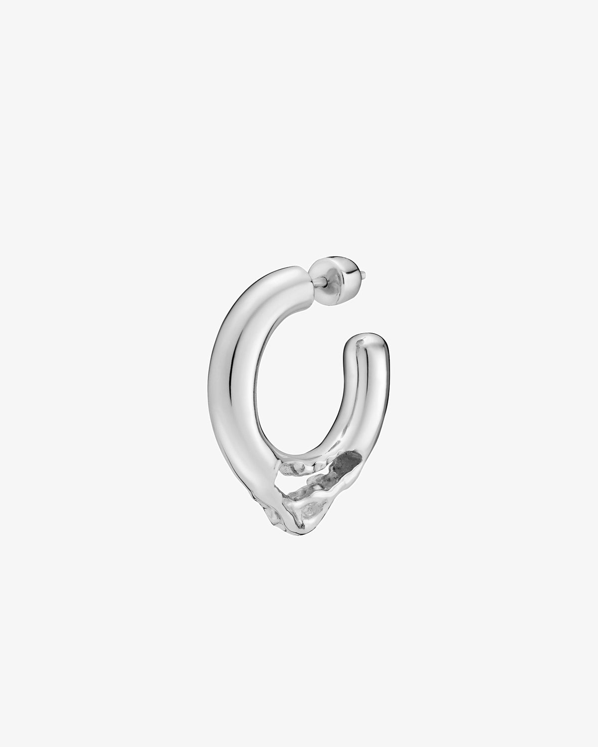 Maria Black Flea 15 Hoop Single Earring in 925 sterling silver, angled view