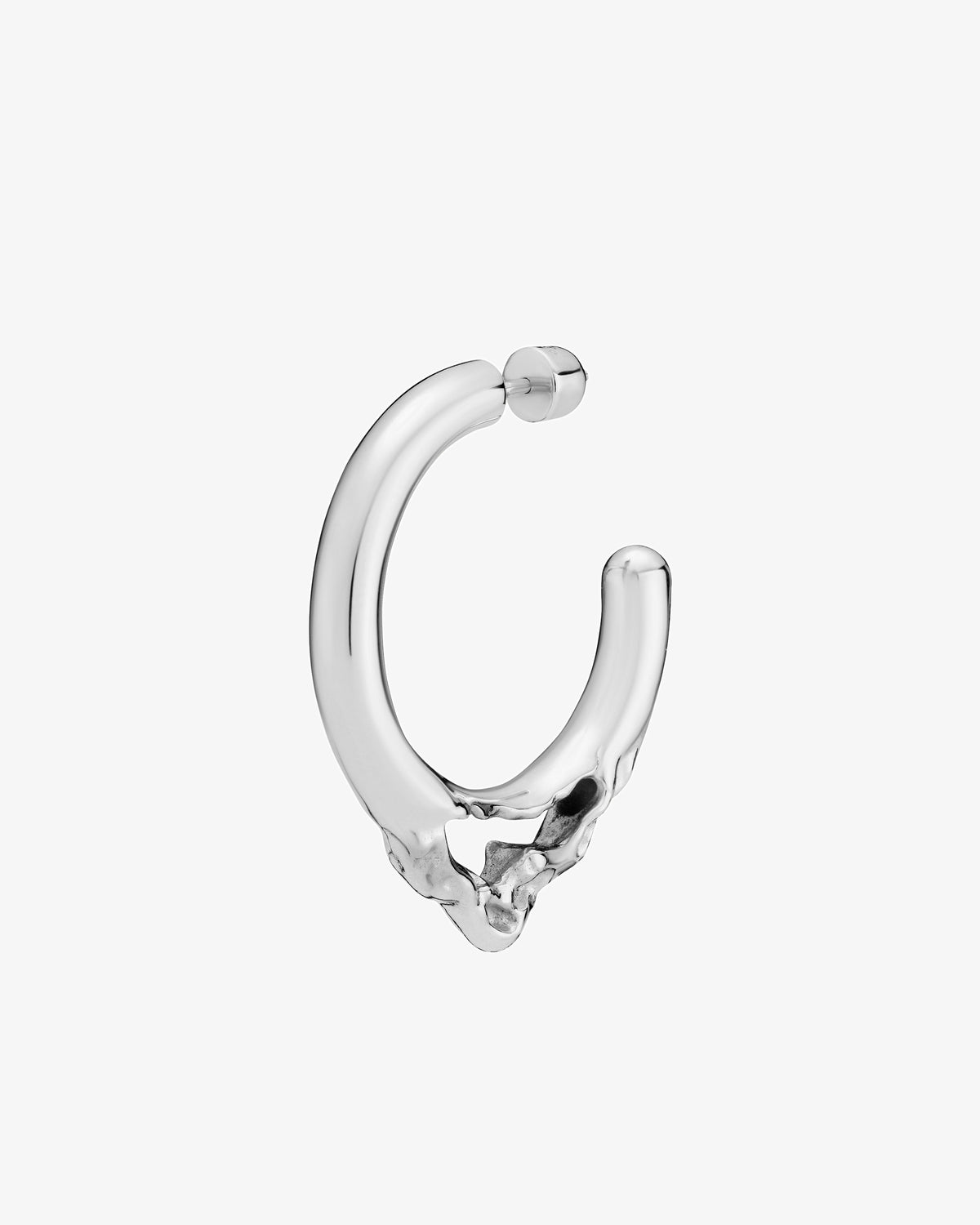 Maria Black Flea 25 Hoop Single Earring in 925 sterling silver, side view
