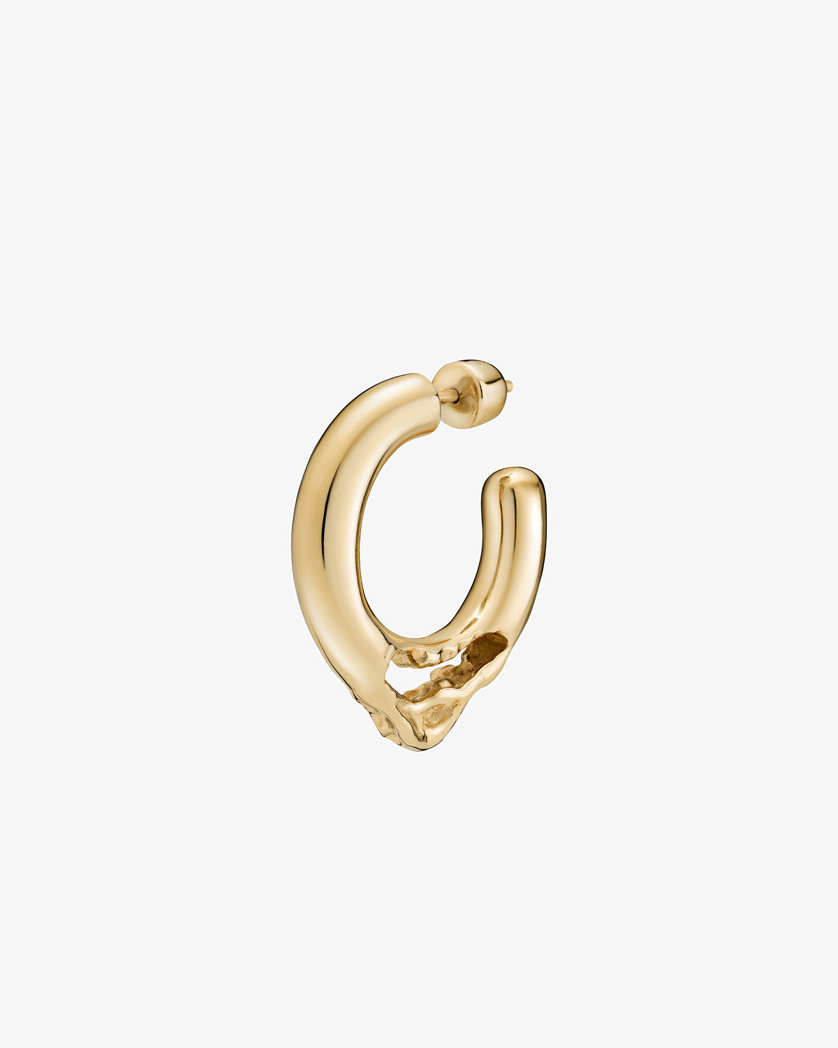 Maria Black Flea 15 Hoop Single Earring in gold-plated sterling silver, side view
