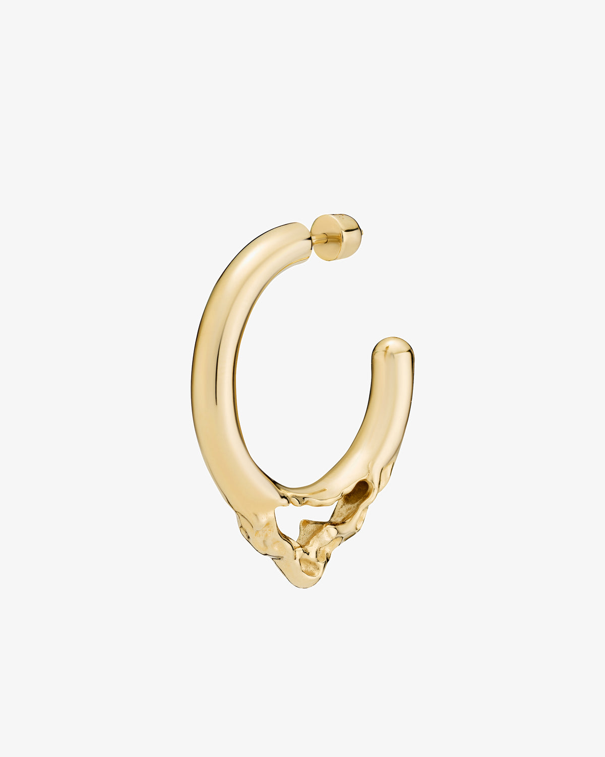Maria Black Flea 25 Hoop Single Earring in gold-plated sterling silver, side view