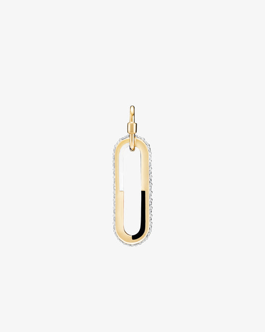 Maria Black Fine 14K Gold Memory Lane Lab Grown Diamond Charm Black and White