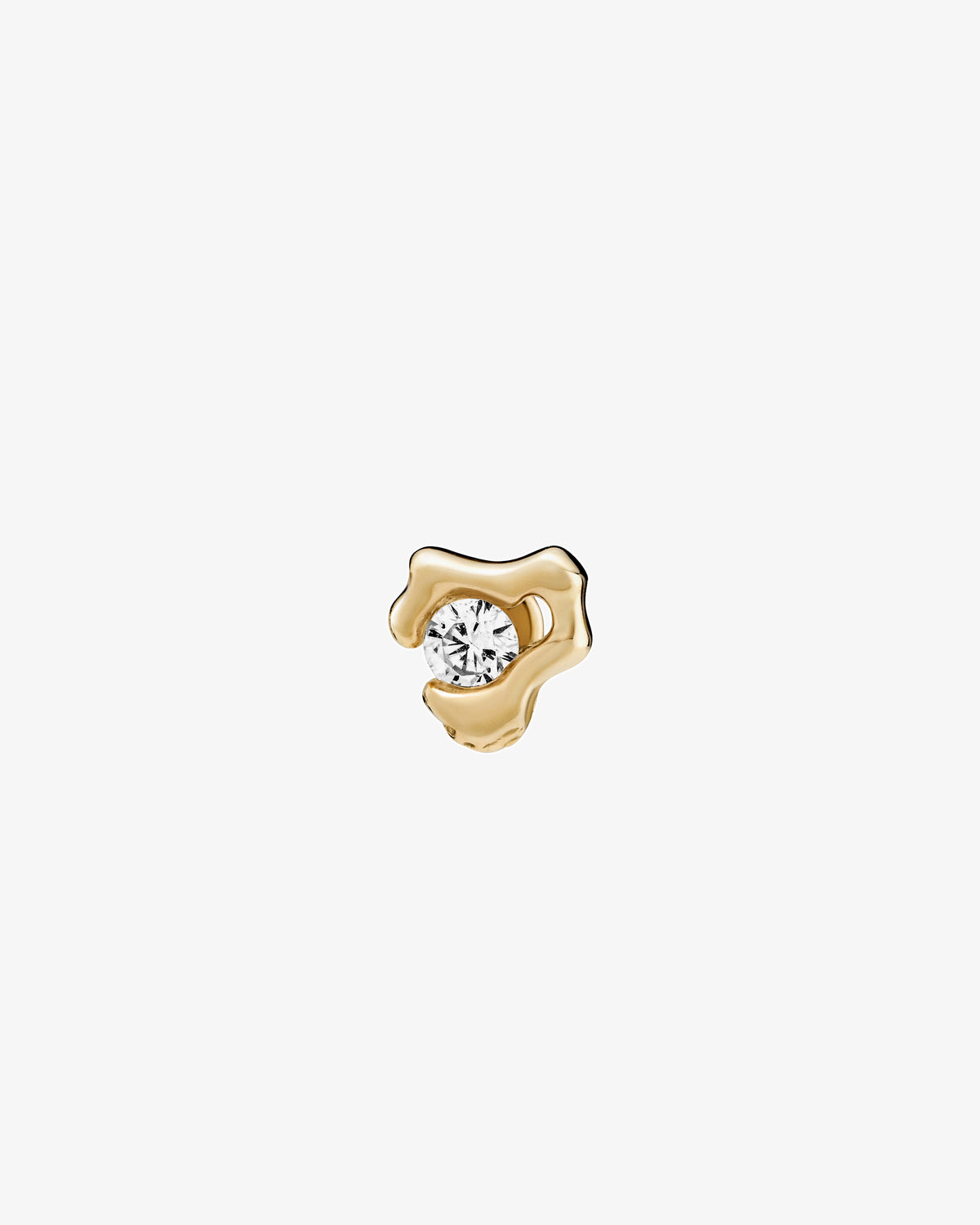 Maria Black Fine 14K Gold Molten Lab Grown Diamond Stud Single Earring