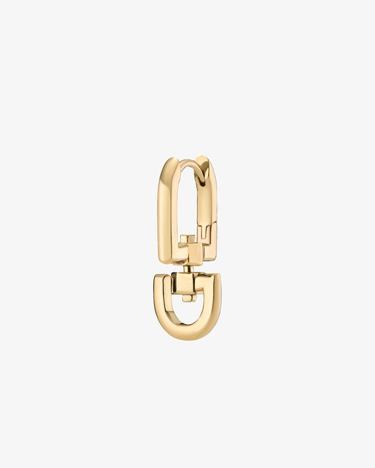 Maria Black Carabiner Huggie Single Earring in gold-plated sterling silver