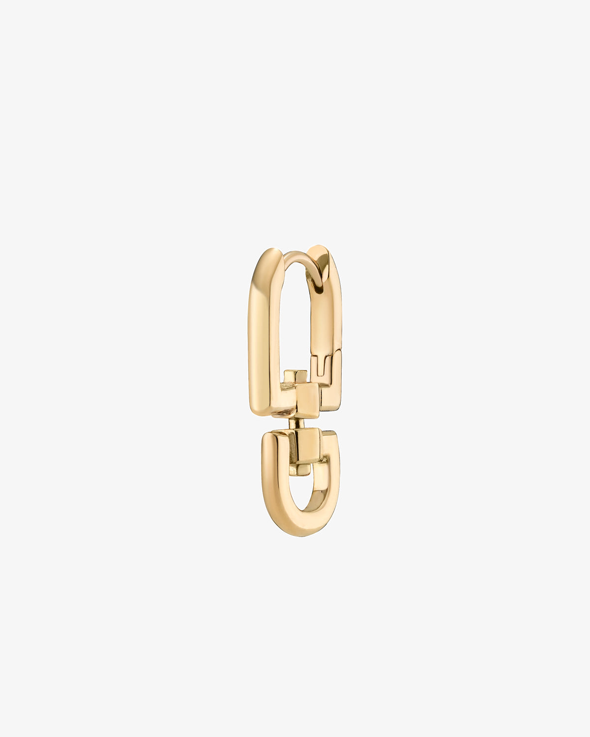 Maria Black Carabiner Huggie Single Earring in gold-plated sterling silver, angled view