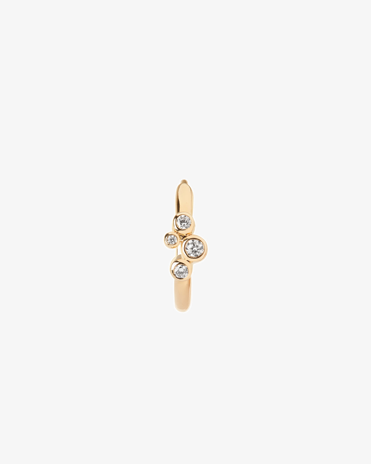 Maria Black Fine 14K Gold Elena Lab Grown Diamond Huggie 10 Single Earring, front view, view 3