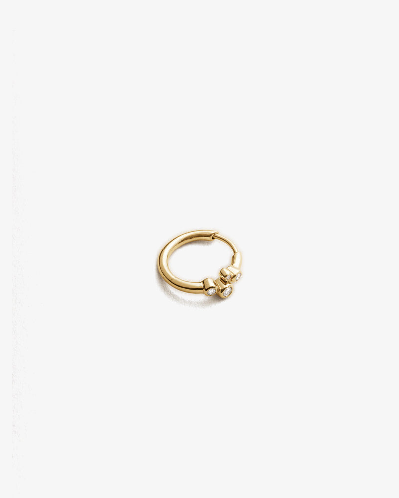 Maria Black Fine 14K Gold Elena Lab Grown Diamond Huggie 10 Single Earring, top view, view 2