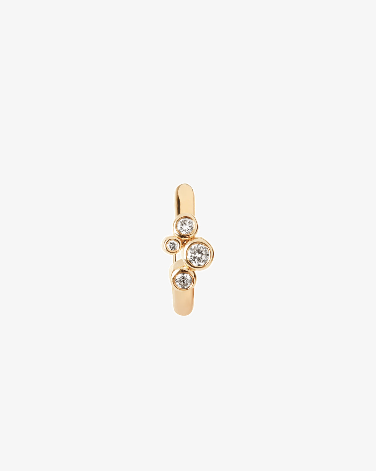 Maria Black Fine 14K Gold Elena Lab Grown Diamond Huggie 8 Single Earring, front view, view 3