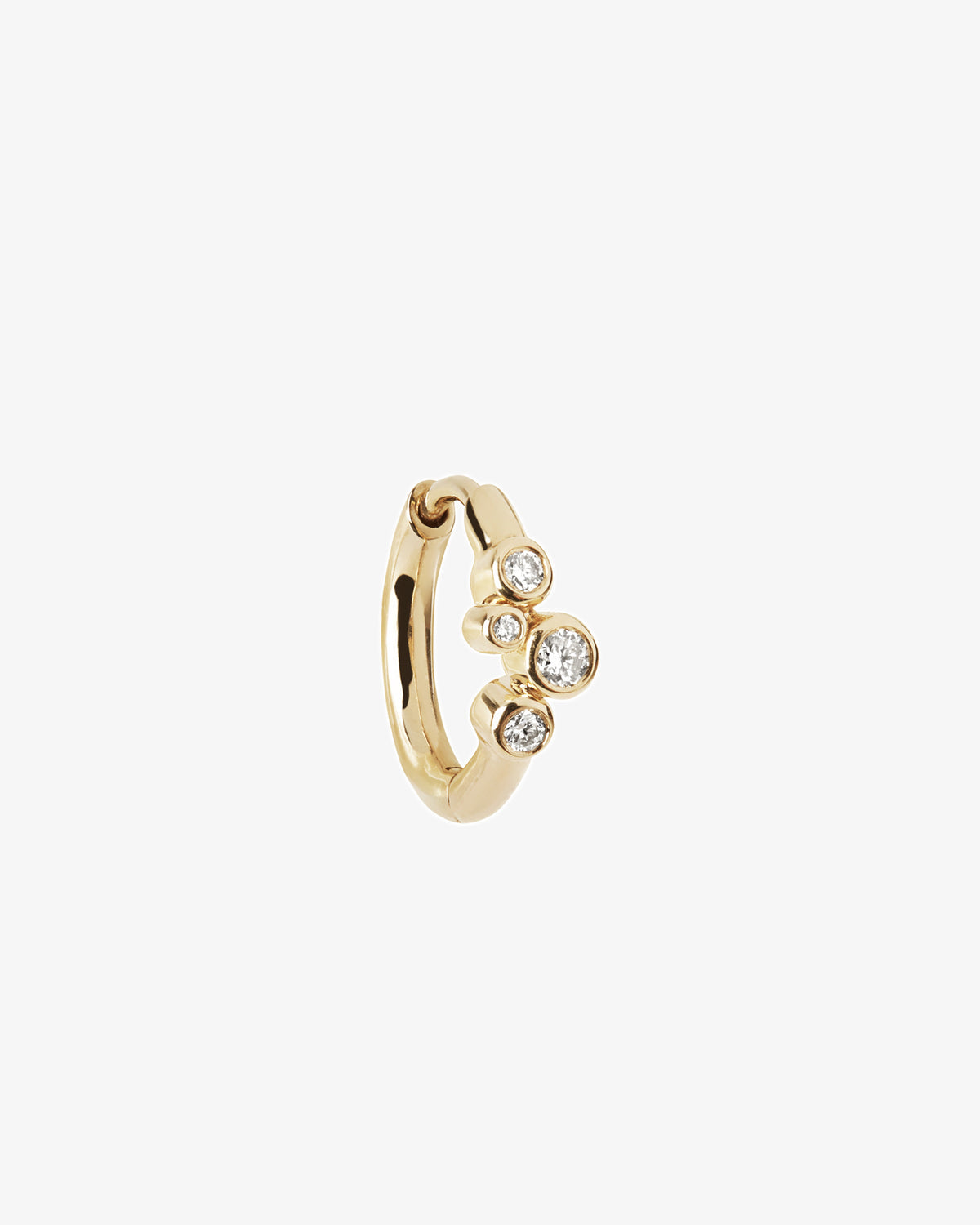 Maria Black Fine 14K Gold Elena Lab Grown Diamond Huggie 8 Single Earring, angled view, view 2